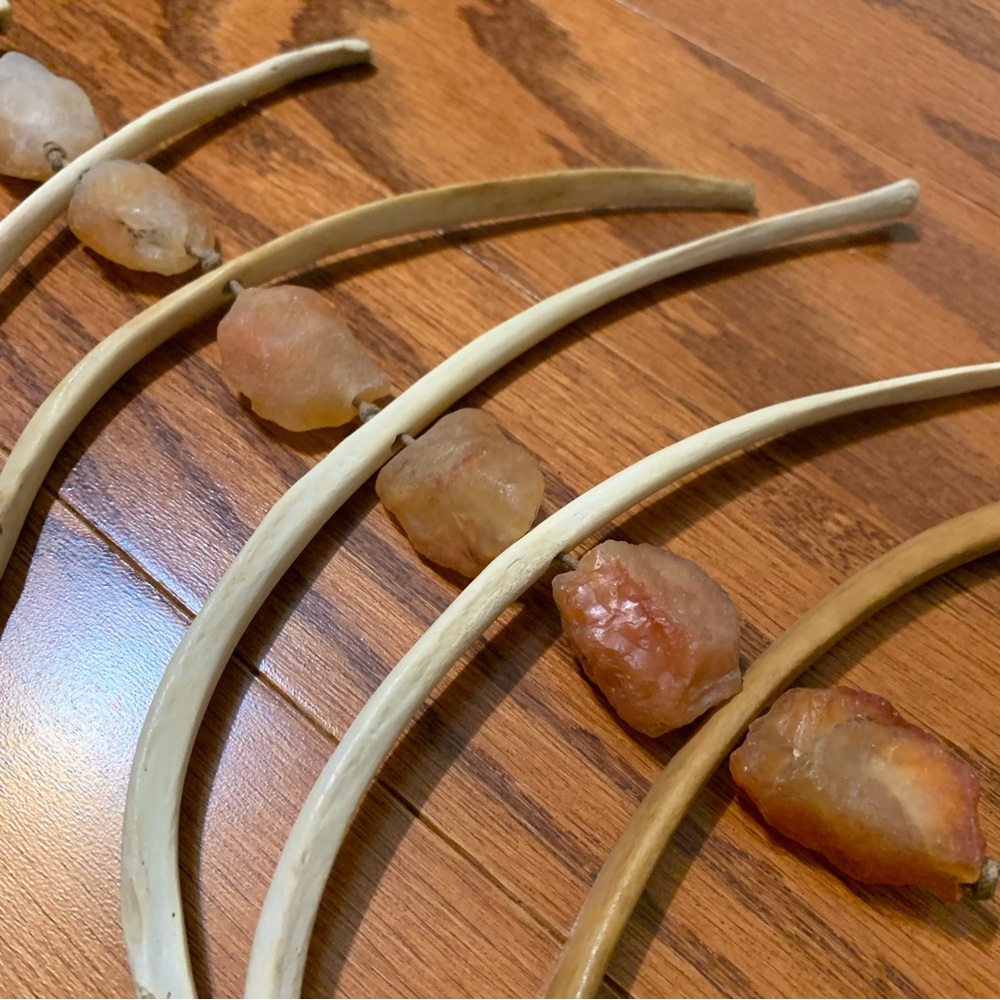 Bone Necklace Crystal Breastplate Tribal Warrior Medicine Goddess Costume - Picture 3 of 6